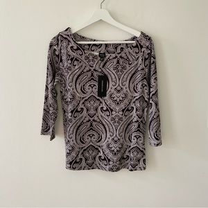 Rafaella Studio Women’s 3/4 Sleeve Boat Neck Top